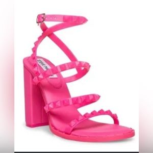 Super cute pink Strippe heels from Steve Madden
